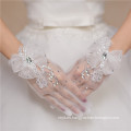 Guantes de encaje blanco Fishnet bowknot guantes de encaje de alta calidad de la boda